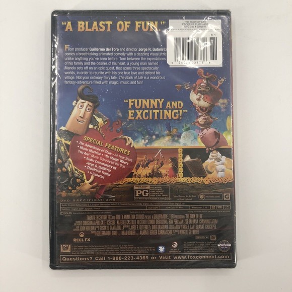 Book of Life Animated Movie DVD Family Comedy Channing Tatum Del Toro NEW Sealed - Picture 2 of 8